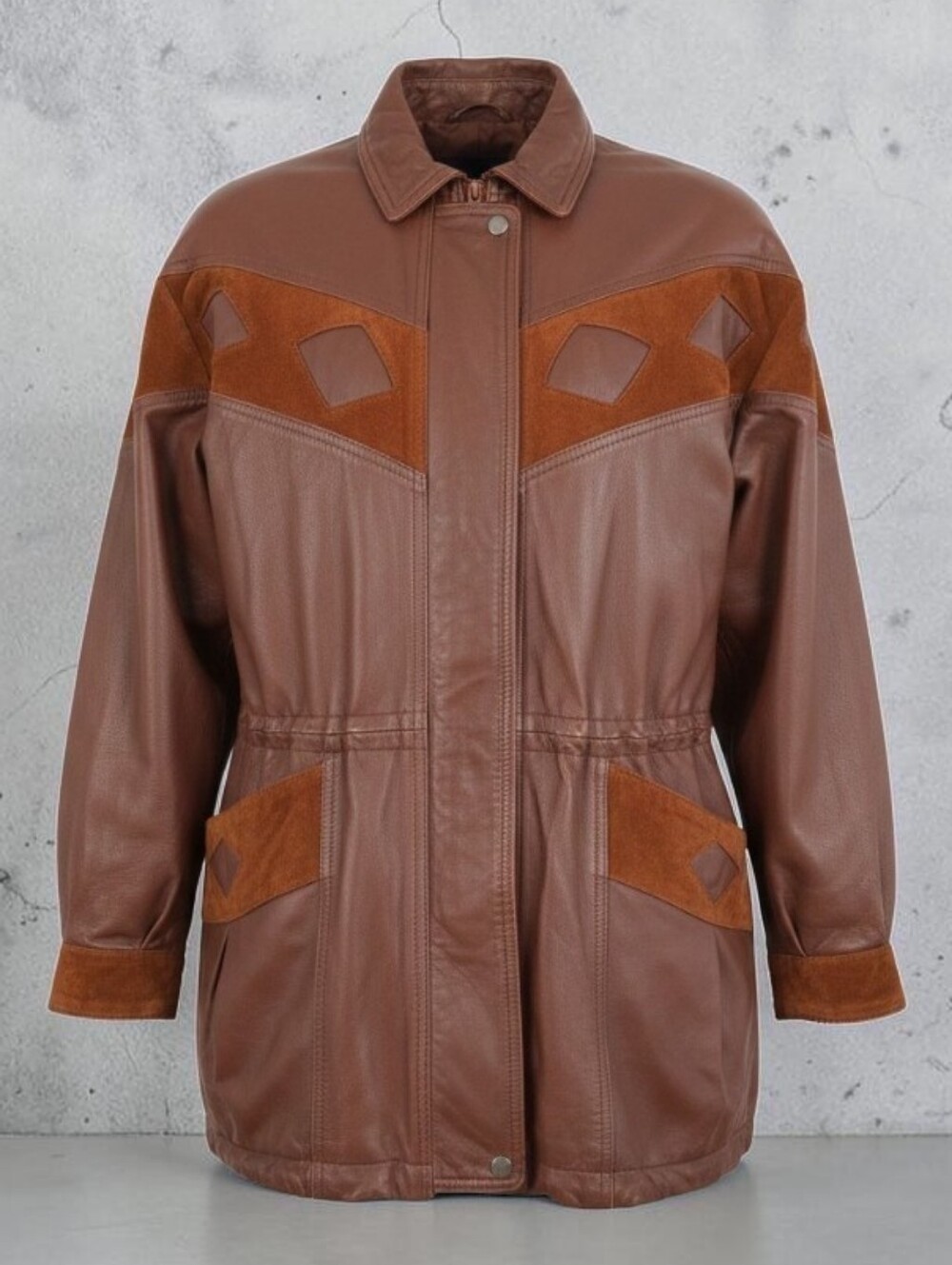 Vintage Oscar Leopold Tan Suede & Leather Men's Jacket Coat Made In Canada